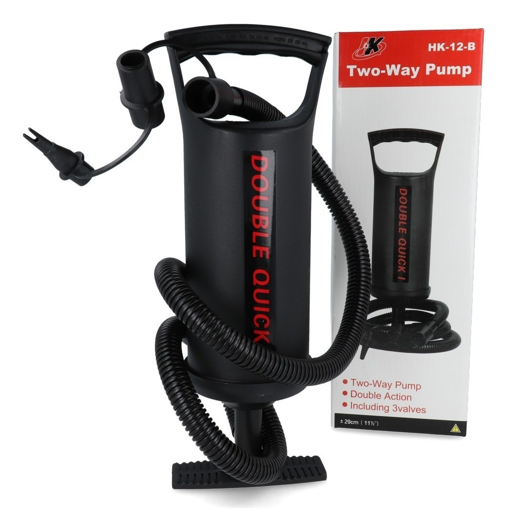 Inflador Manual Doble Acción Con Manguera Y Boquillas 30 Cm - Imagen 2