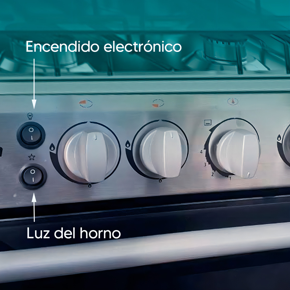 Cocina Super Gas Enxuta Cenx9504n 4 Hornallas Luz En Horno - Imagen 6