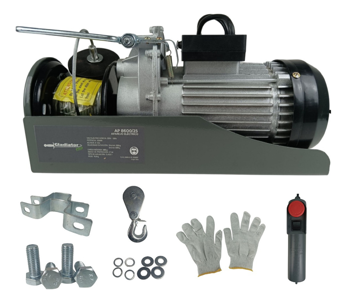 Aparejo Electrico 1050w 600k Gladiator - Imagen 2