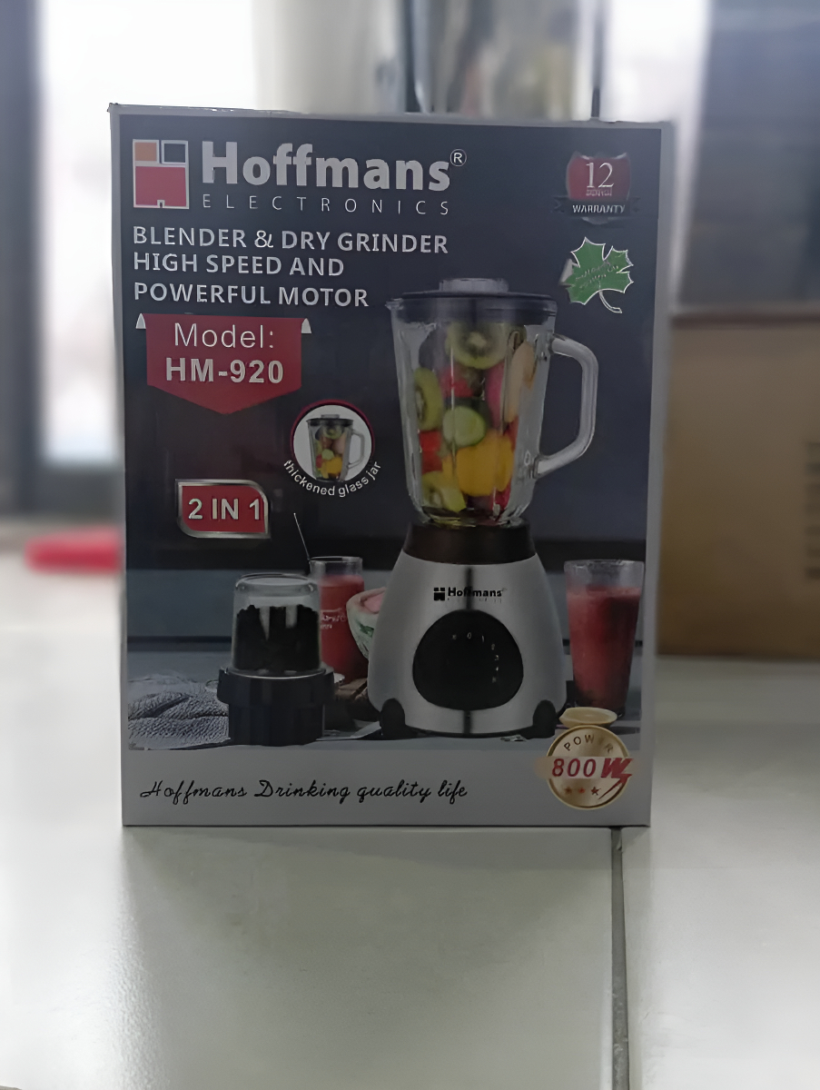 Licuadora 2 En 1 Jarra Vidrio + Molinillo Hoffman 800w 1.5lt - Imagen 3