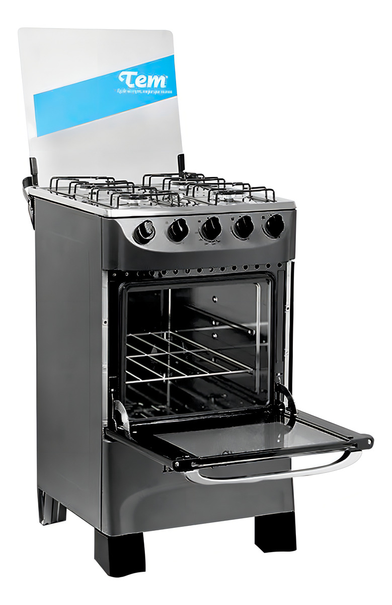 Cocina Tem Kitchen Chef Glp Color Plateado Con Puerta Vidrio - Imagen 2