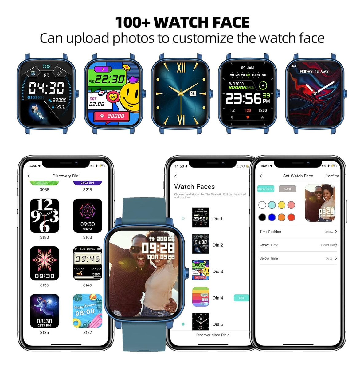 Smartwatch Tlc Mvefoit 1.7 Metal Resistente Al Agua - Imagen 13