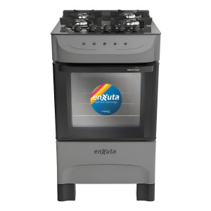 Cocina Supergas 4 Hornallas Titanio, Mesada De Vidrio Enxuta