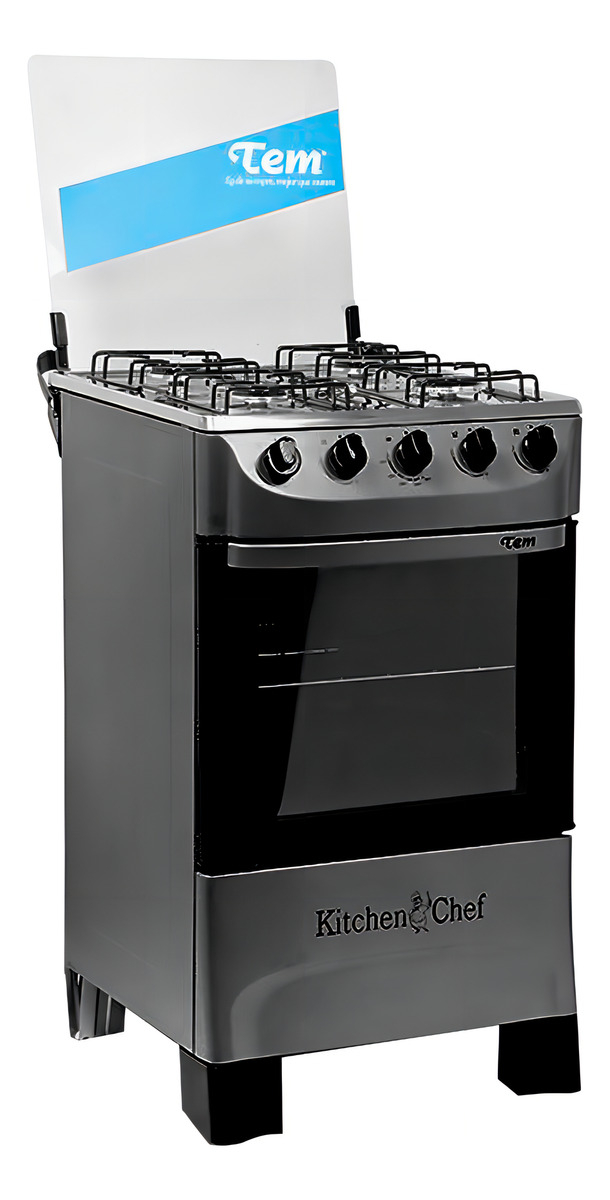 Cocina Tem Kitchen Chef Glp Color Plateado Con Puerta Vidrio - Imagen 3