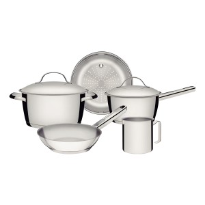 Juego Bateria De Cocina Tramontina Allegra Acero Inoxidable Gris