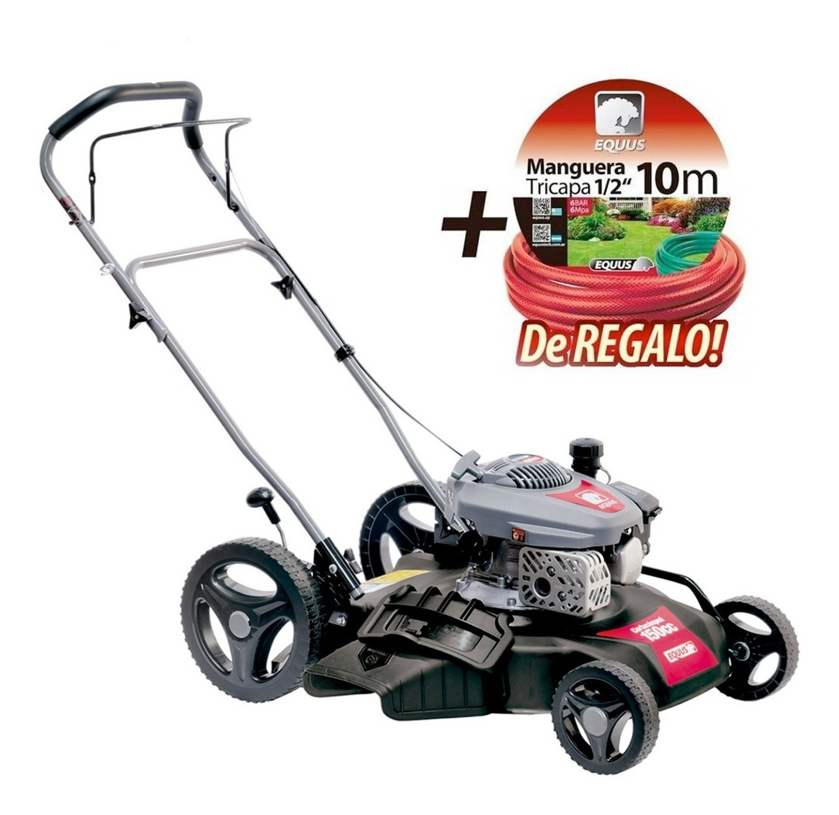 Cortadora De Césped Equus A Nafta 4 Hp 20 Pulgadas Color Negro Y Rojo - Imagen 2