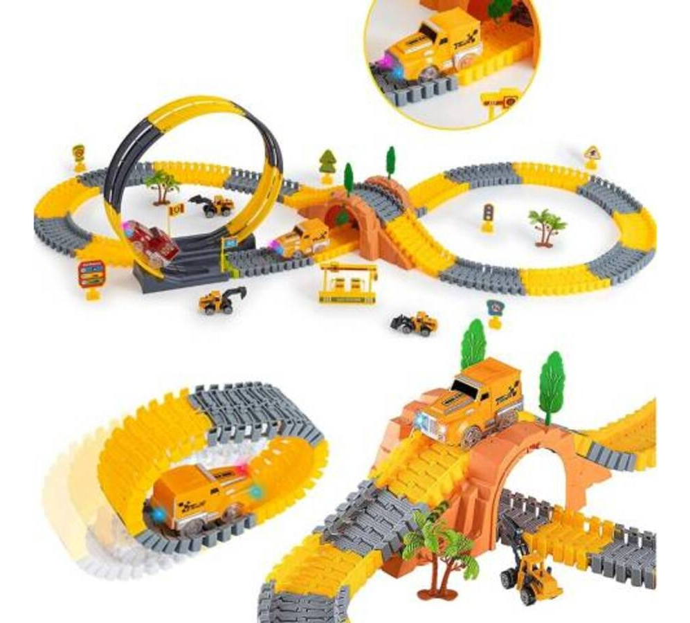 Pista Flex Construcción Con Luz - 181 Piezas - Imagen 2