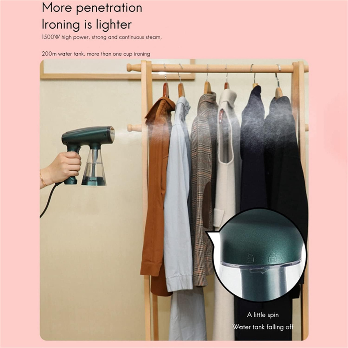 Mini Plancha Portátil Vapor Mano Vertical Ropa Viaje 1600w - Imagen 2