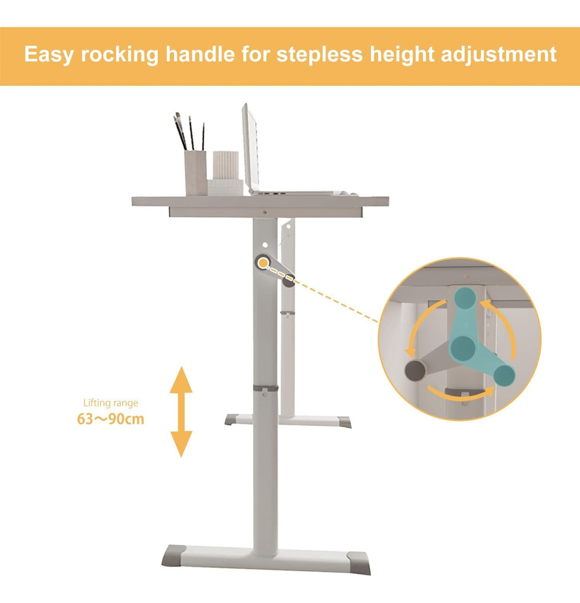 Escritorio Mesa Elevable Manual Gamer Maxima Comodidad - Imagen 5