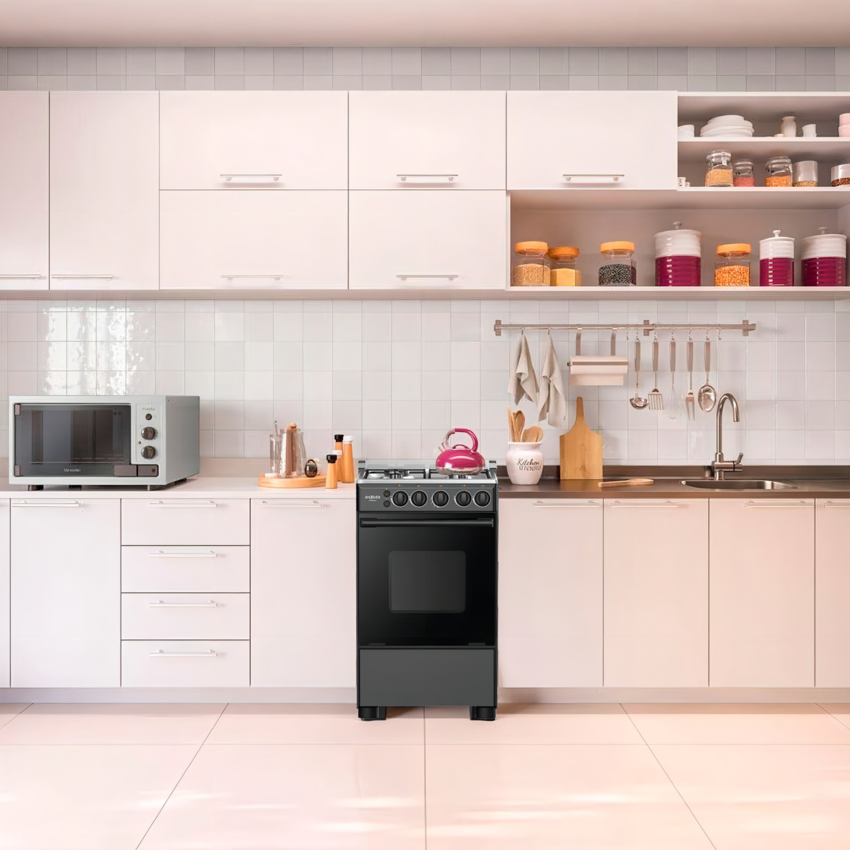 Cocina Super Gas Enxuta Cenx9504n 4 Hornallas Luz En Horno - Imagen 4