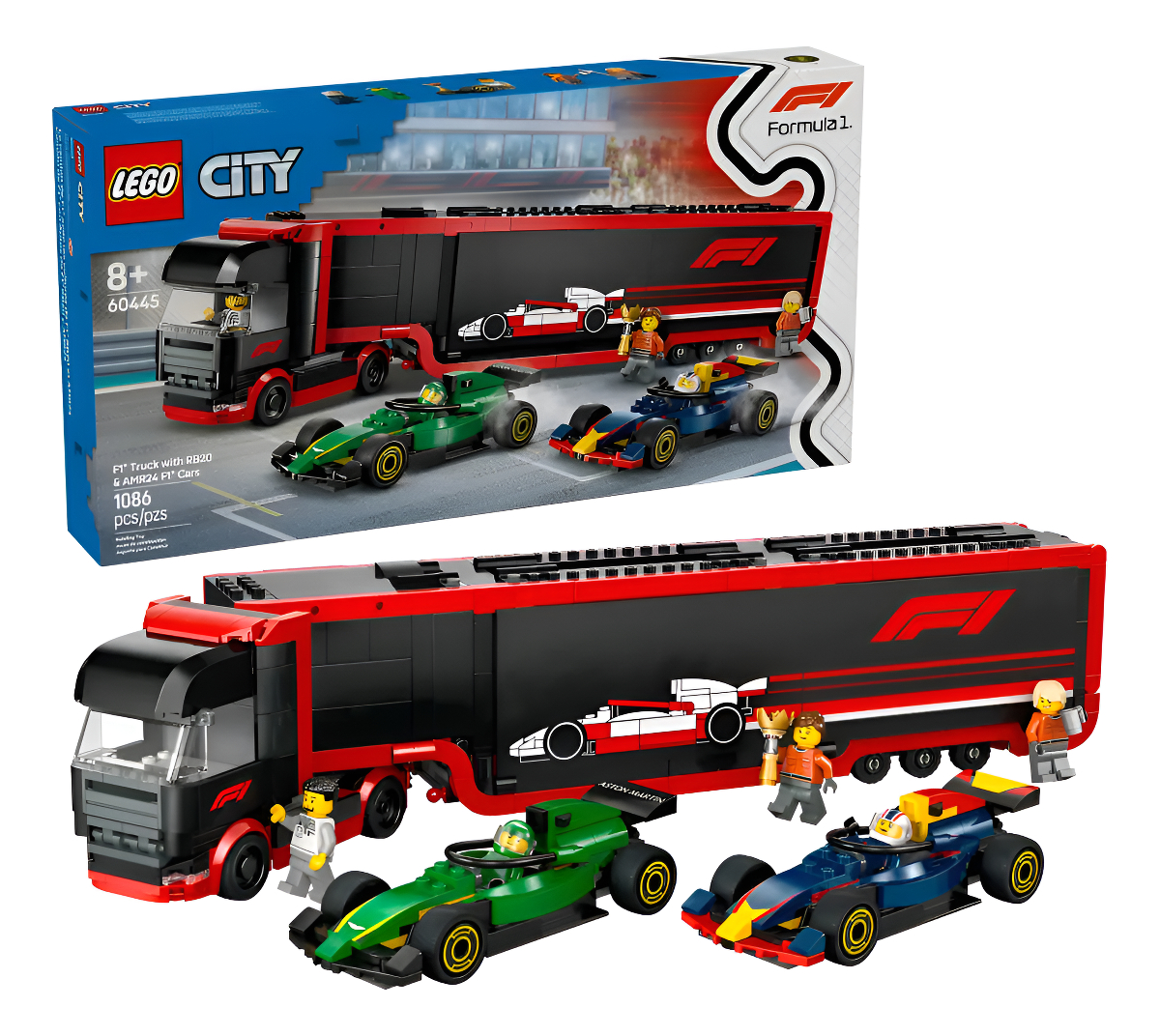 Lego City Camión De F1 Con Autos De F1 Rb20 Y Amr24 - Imagen 2