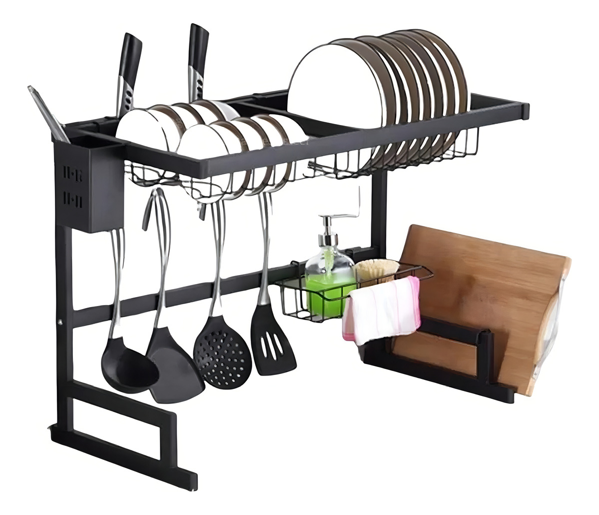 Secaplatos Escurridor Para Cocina De 65cm Color Negro