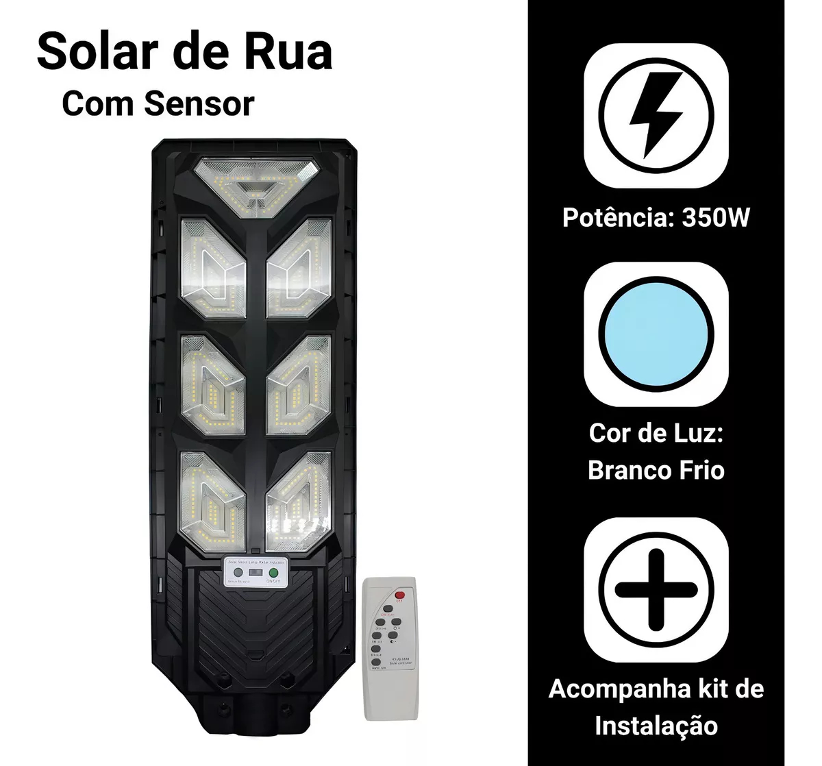 Foco Solar Led 700w Control Soporte Sensor Japón - Imagen 4
