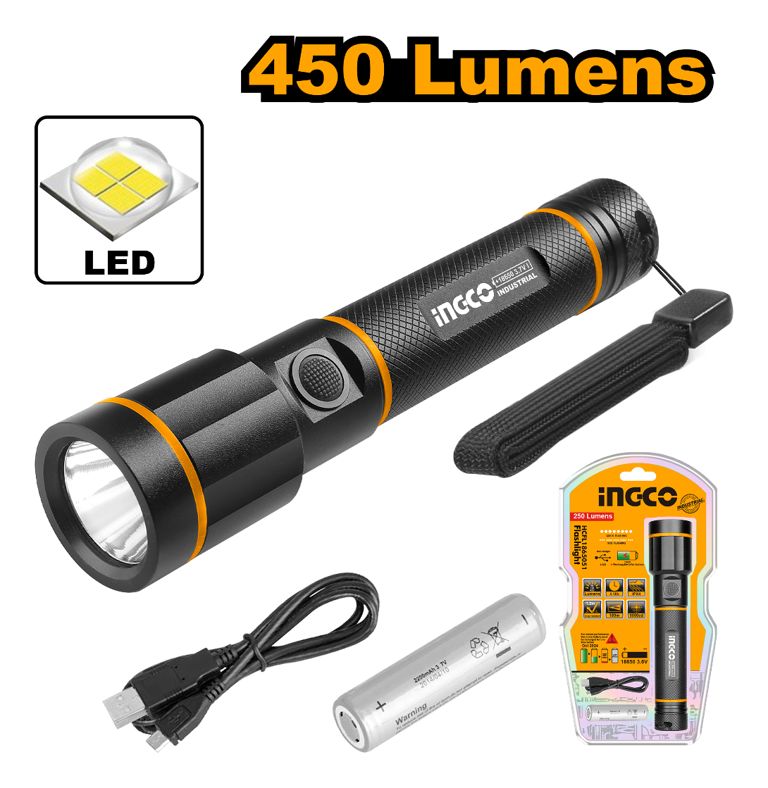 Linterna De Mano Tactica Led Recargable Ingco Linterna N/a - Imagen 2