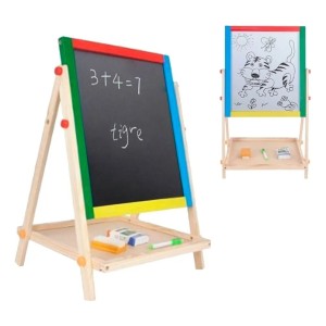 Pizarra Infantil 2 En 1 + Marcadores + Borrador + 12 Tizas