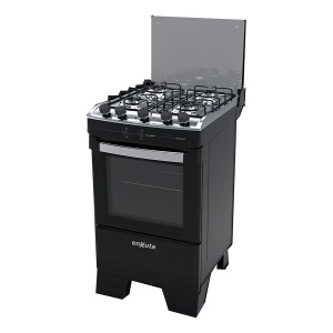 Cocina Enxuta Supergas 4 Hornallas Negra Con Horno Eléctrico