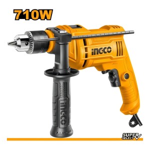 Taladro Atornillador Percutor 710w Ingco Amarillo 50/60hz