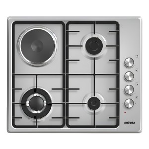 Anafe De Empotrar Enxuta 60 Cm 3 Hornallas 1 Disco Plateado