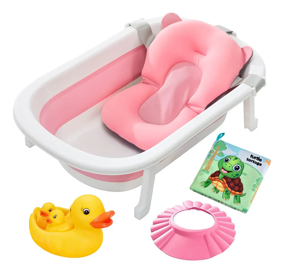 Bañito Bebé Plegable Con Colchon Baby Splash Y Accesorios - Imagen 2