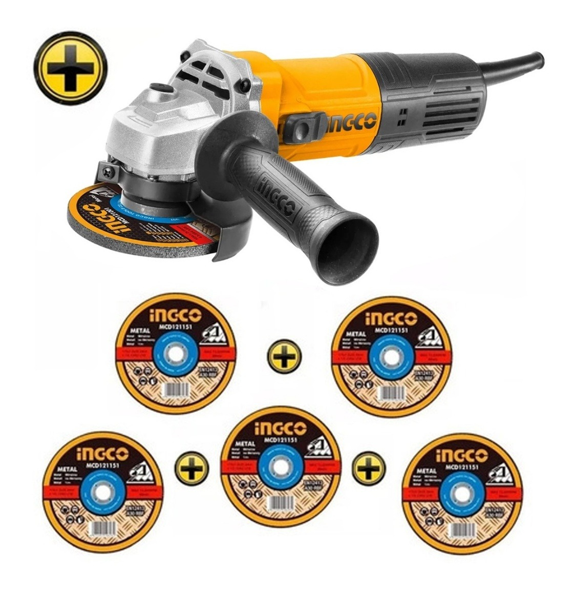 Amoladora Angular 4 1/2 900w Ingco Ag90028 Color Naranja Frecuencia 50 Hz/60 Hz - Imagen 2