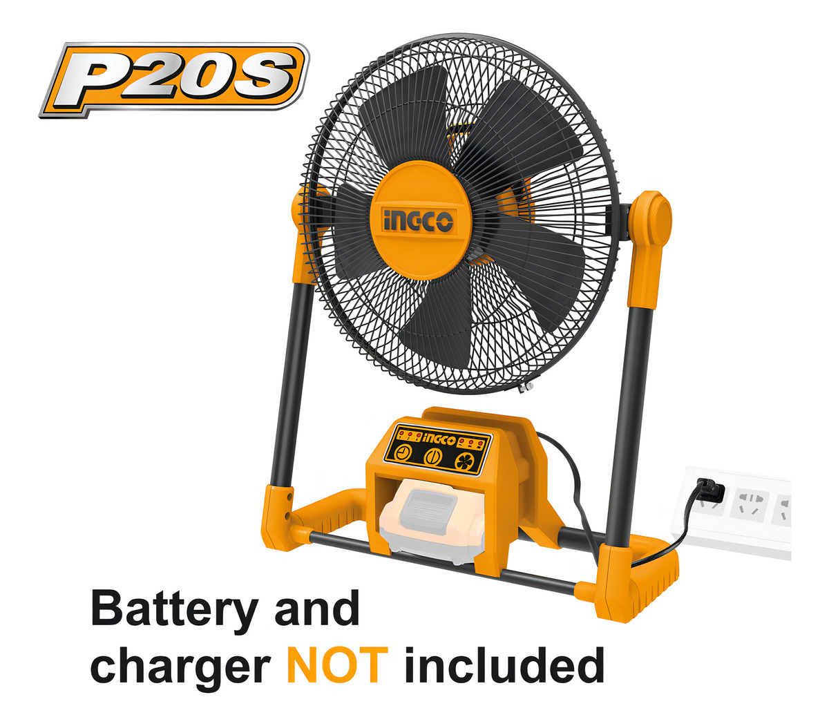 Ventilador O 30cm A Bateria Litio 20v Y 220v Ingco Cfali2001 - Imagen 3