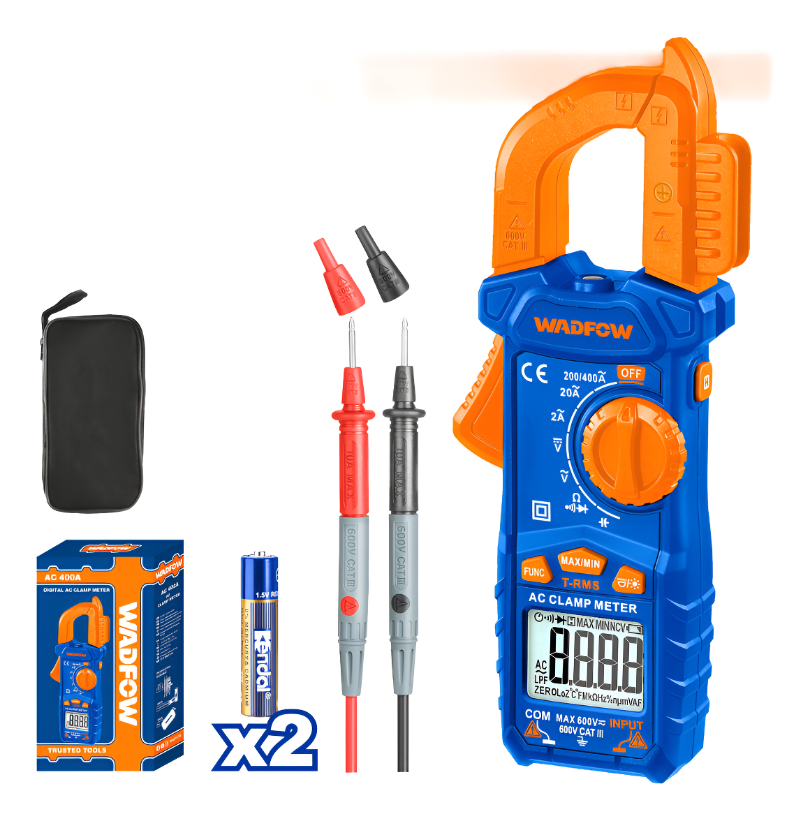 Pinza Amperimetrica Digital Ac 400a Wadfow Wdm6503