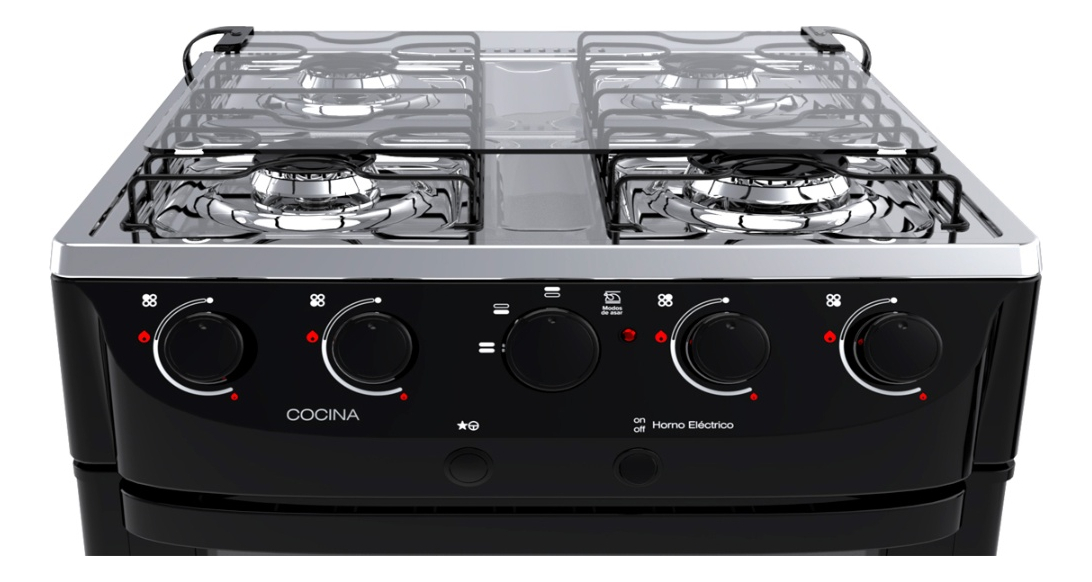Cocina Tem Combinada Loli 4h 4 Hornallas Color Negro - Imagen 4
