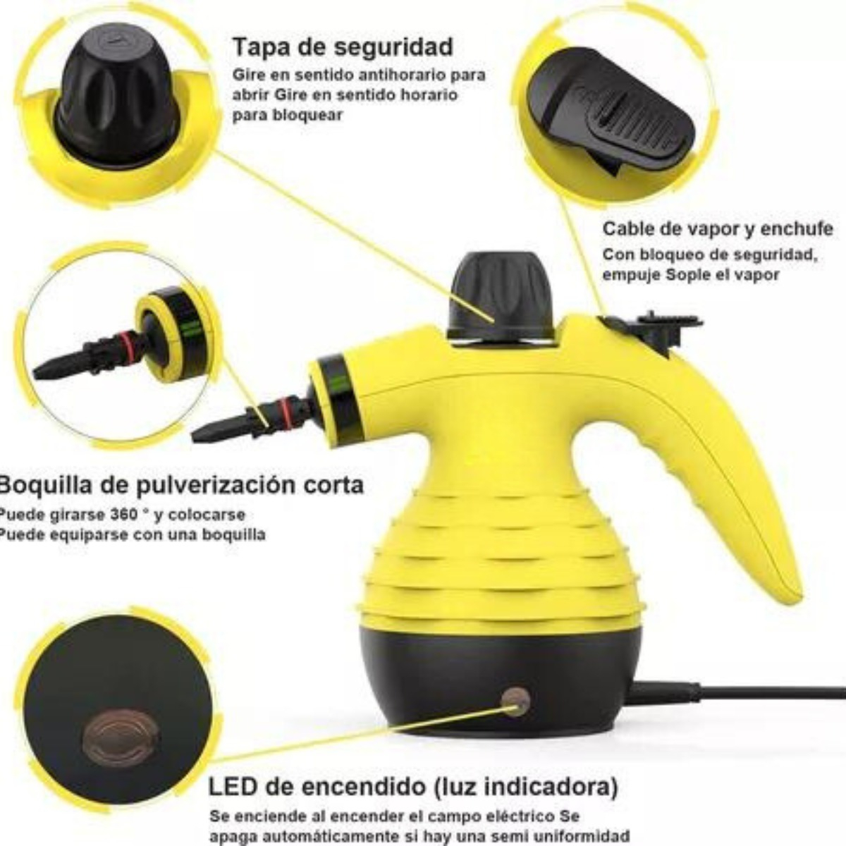 Limpiadora Vapor 6 En 1 Potente Eficiente Cocina Baño - Imagen 4