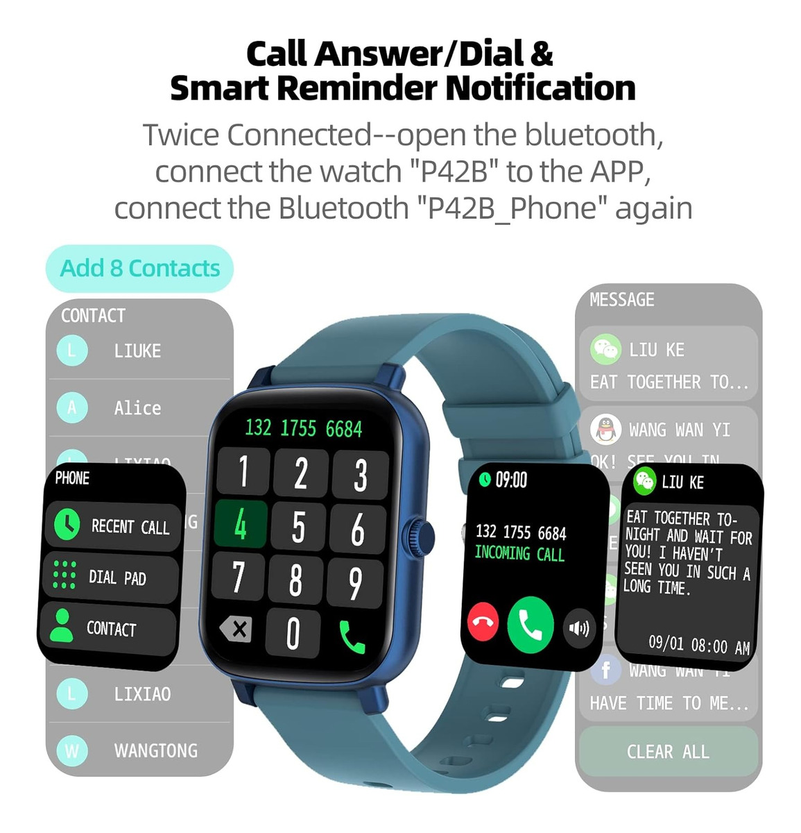 Smartwatch Tlc Mvefoit 1.7 Metal Resistente Al Agua - Imagen 14