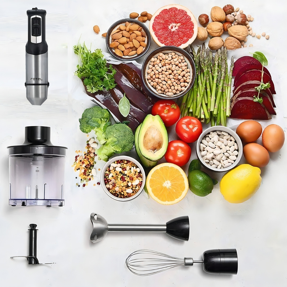 Mixer Rotel Mega 4 72723 1000w Acero Inoxidable 8 Velocidades Acero/negro Acero Inoxidable/negro - Imagen 4