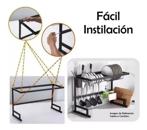 Secaplatos Escurridor Para Cocina De 65cm Color Negro - Imagen 5