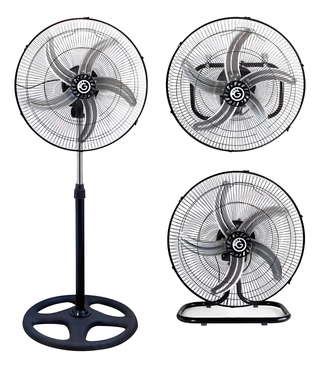 Ventilador 3 En 1 , 5 Aspas De Metal, Potente Y Silencioso, Diseño Versátil, X1 Unidad, Color Negro, Alta Calidad