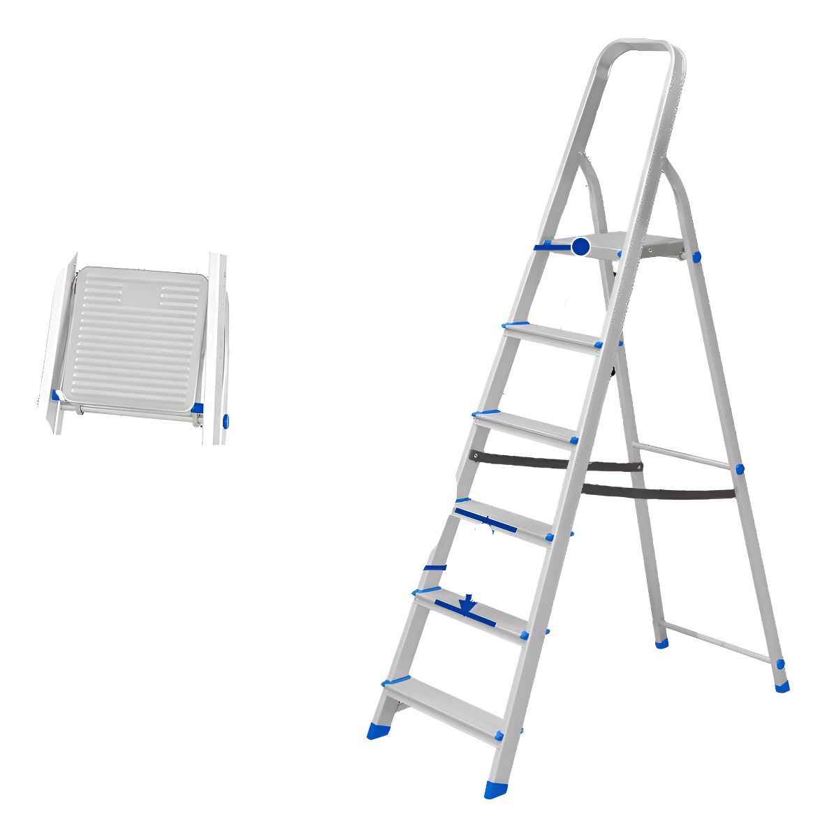 Escalera Familiar Aluminio 6 Escalones 120 Kg Wadfow Wld3h06