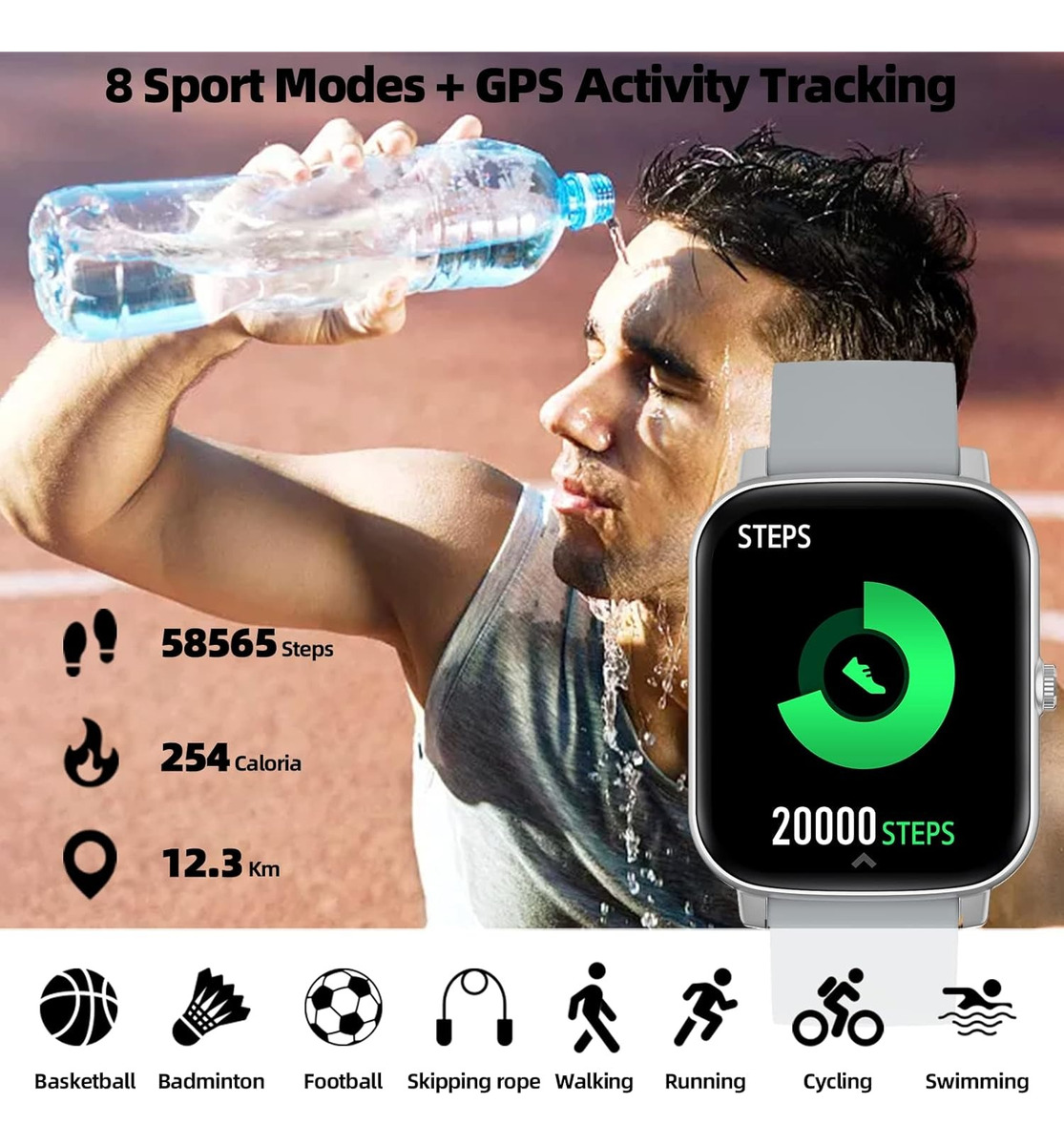 Smartwatch Tlc Mvefoit 1.7 Metal Resistente Al Agua - Imagen 31