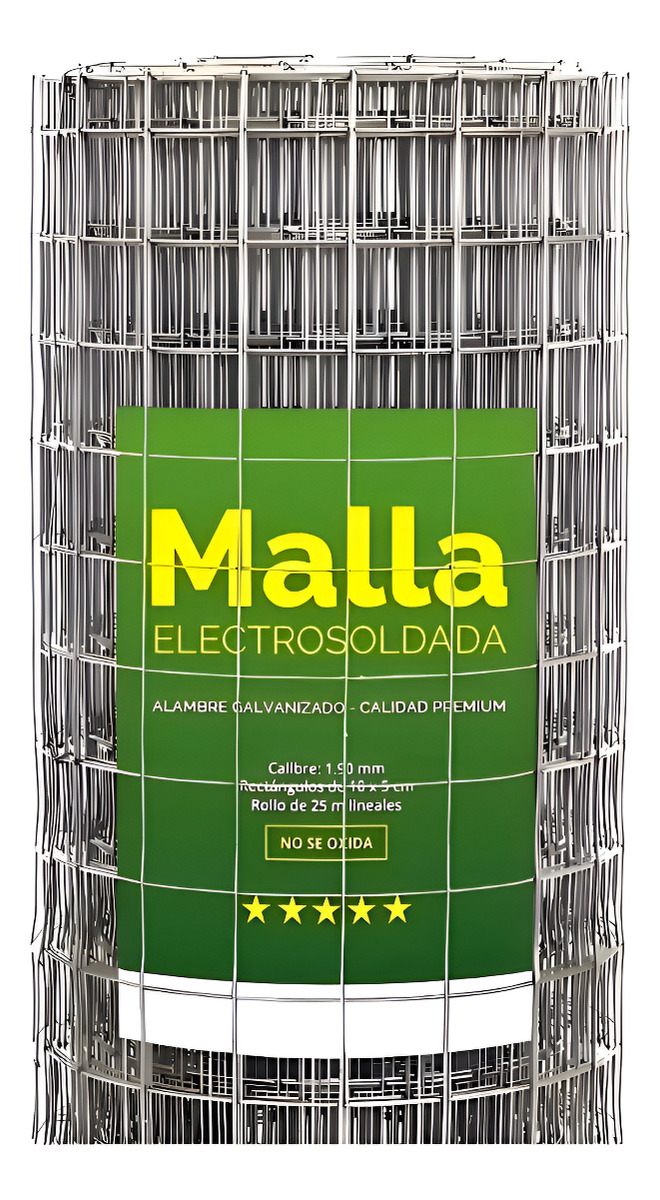 Tejido Malla Electrosoldada Galvanizada 1.20 X 25 Mts 1.8mm