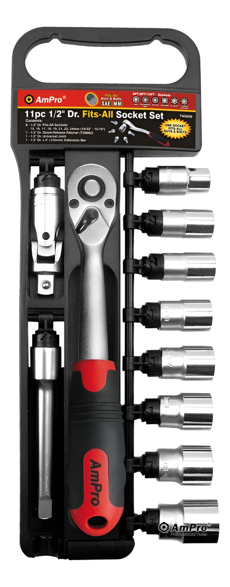 Ratchet Juego De Dados En Blister 1/2 11pz Ampro