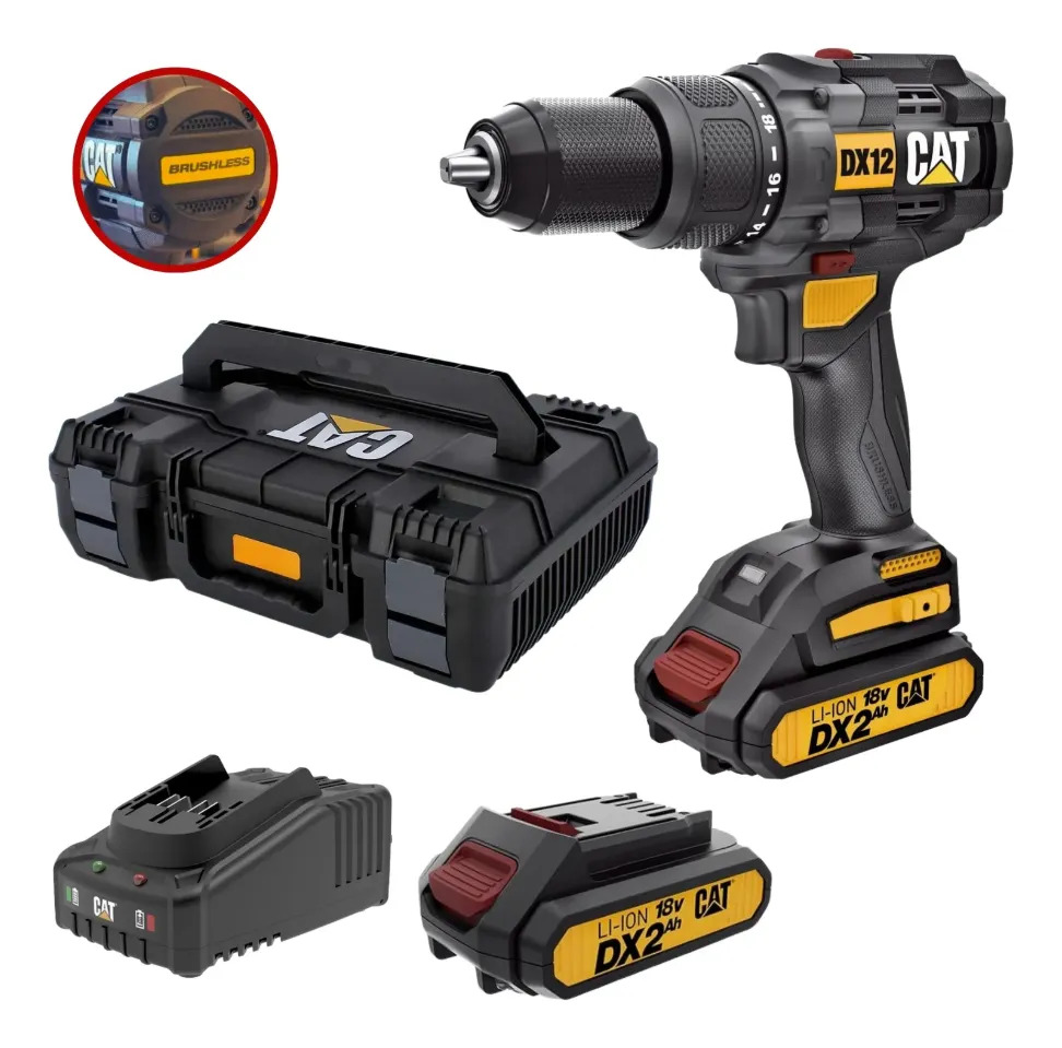 Taladro Percutor Atornillador Brushles 65nm 18v Cat Dx1120