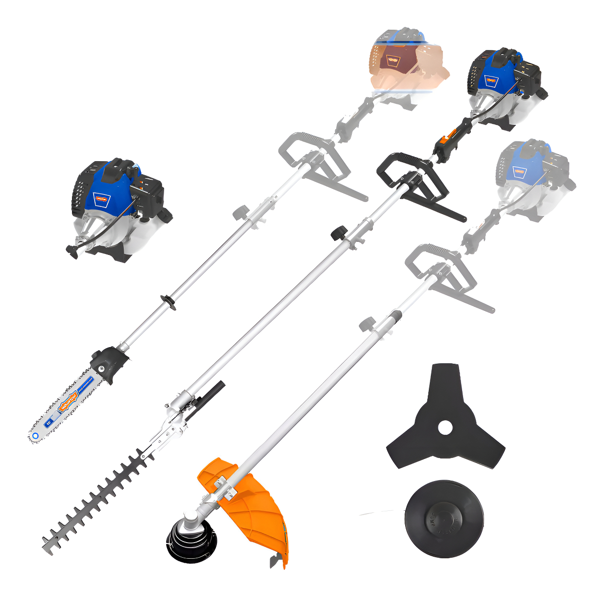 Desmalezadora 4 En 1 52cc 1.4kw Gasolina Wadfow Wgm4552 Smf