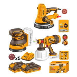 Kit Pistola Pintar + Lijadora Yeso Orbital Ingcco Cosli2502