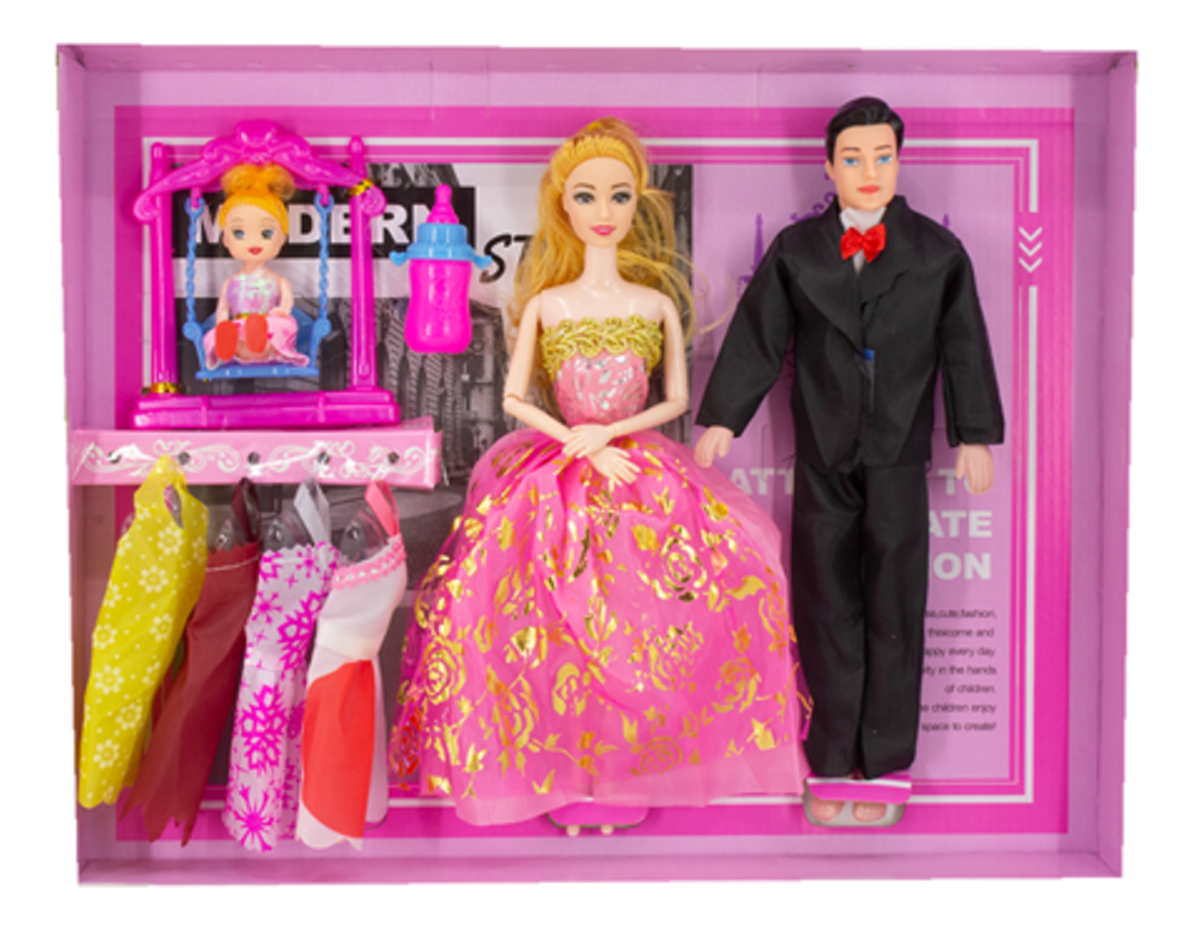 Muñeca Con Pareja Hija Y 6 Accesorios - Imagen 13