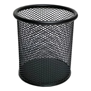 Porta Lapiz Lapicera Cilindrico De Metal Calado Oficina