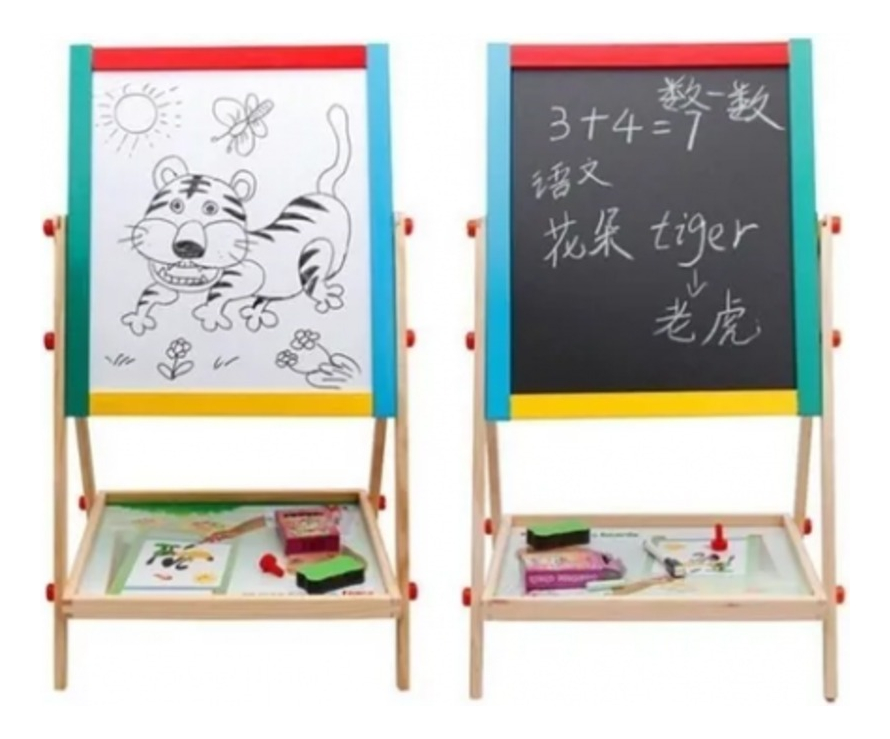 Pizarra Infantil 2 En 1 + Marcadores + Borrador + 12 Tizas - Imagen 2