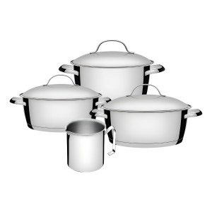 Juego De Batería De Cocina 4 Piezas Allegra Tramontina 65650 Plateado