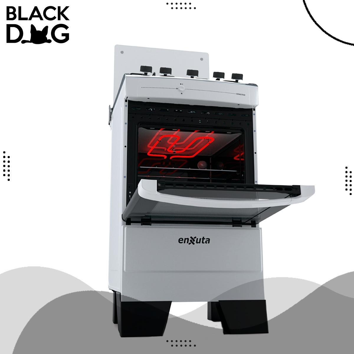 Cocina A Gas Enxuta Cenx27542w Con Grill Electrico Blanco - Imagen 4