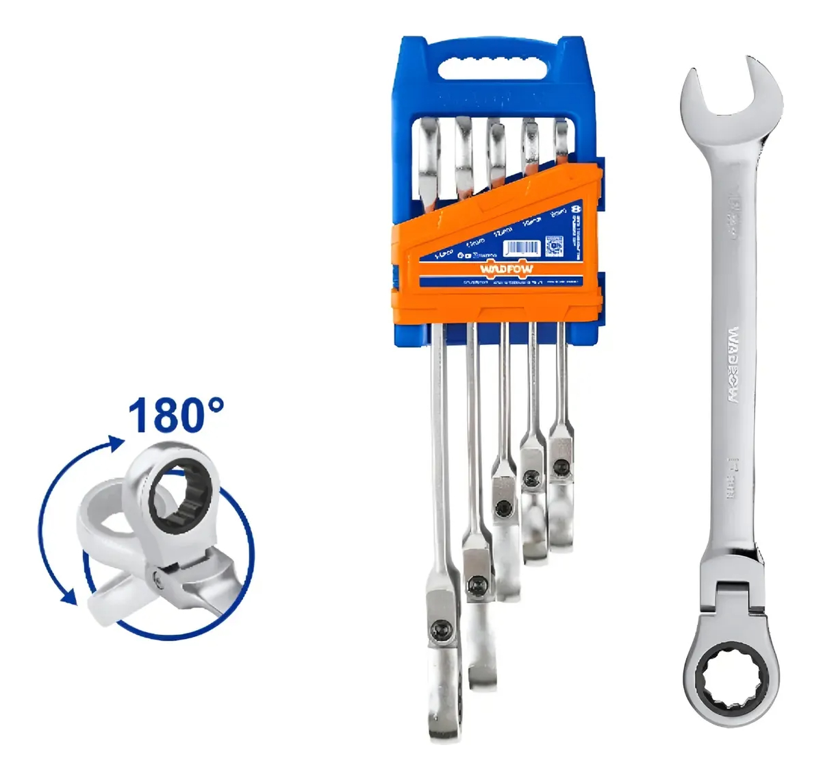 Set X 5 Llave Combinada C Crique Cabeza Movil Wsp5205 Wadfow - Imagen 2