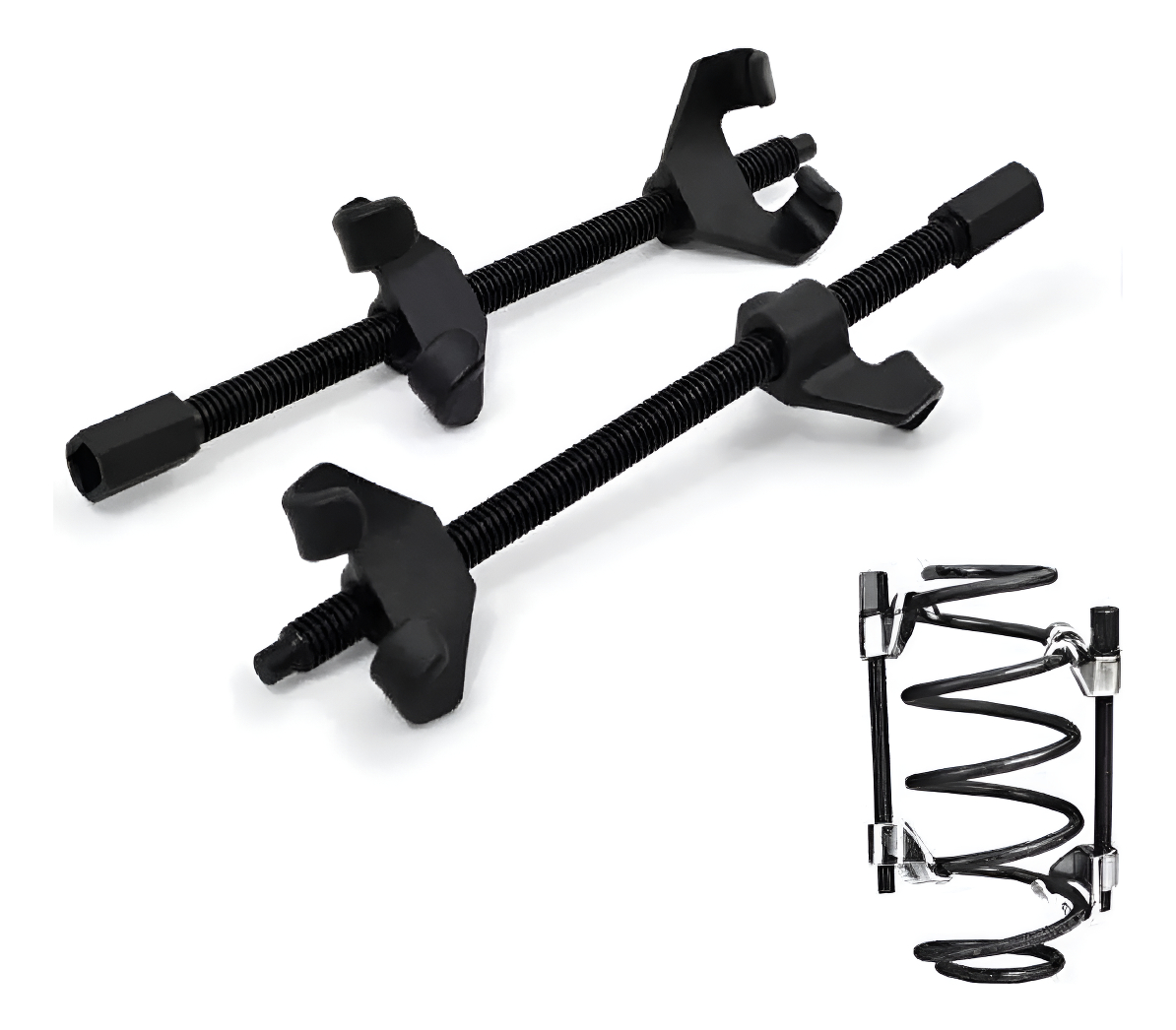 Prensa Espirales Auto Camioneta Pesado 35cm 2 Ganchos