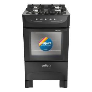 Cocina Supergas 4 Hornallas Negra, Mesada De Vidrio Enxuta