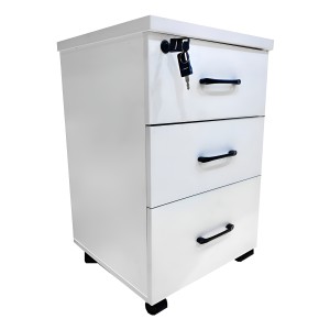 Cajonera Con Llave De Madera Melaminico X3 Cajones