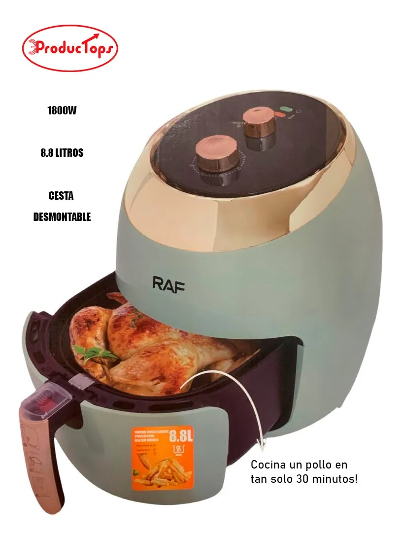 Freidora De Aire Sin Aceite 8.8l 1800w Color Verde Pastel - Imagen 3