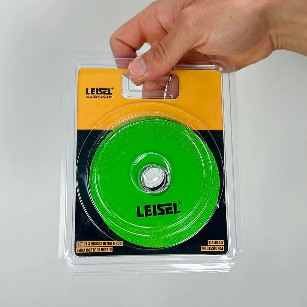 Set De 3 Discos Leisel De Corte Ultra Fino De Vidrio 100mm - Imagen 2